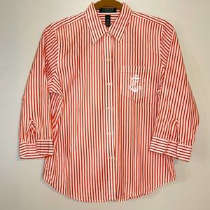 LAUREN RALPH LAUREN stripe buttons down shirt